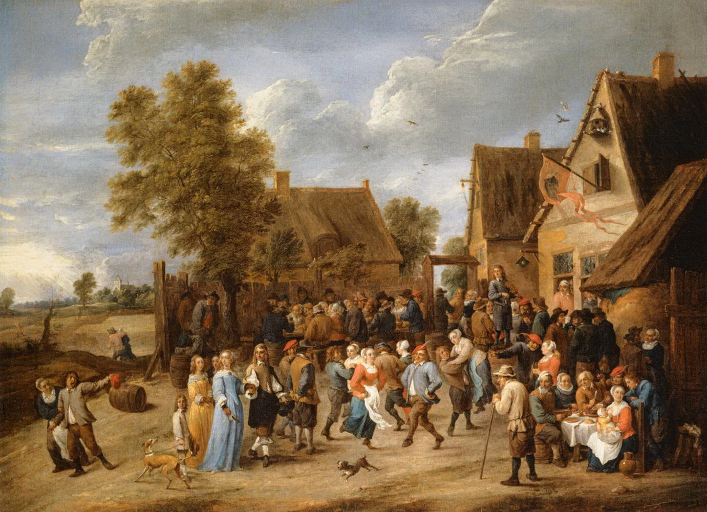 Festa del villaggio con coppia aristocratica - Louvre, Parigi